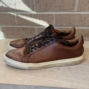 Thursday Boots mens 12 brown solid leather low to casual sneaker shoes